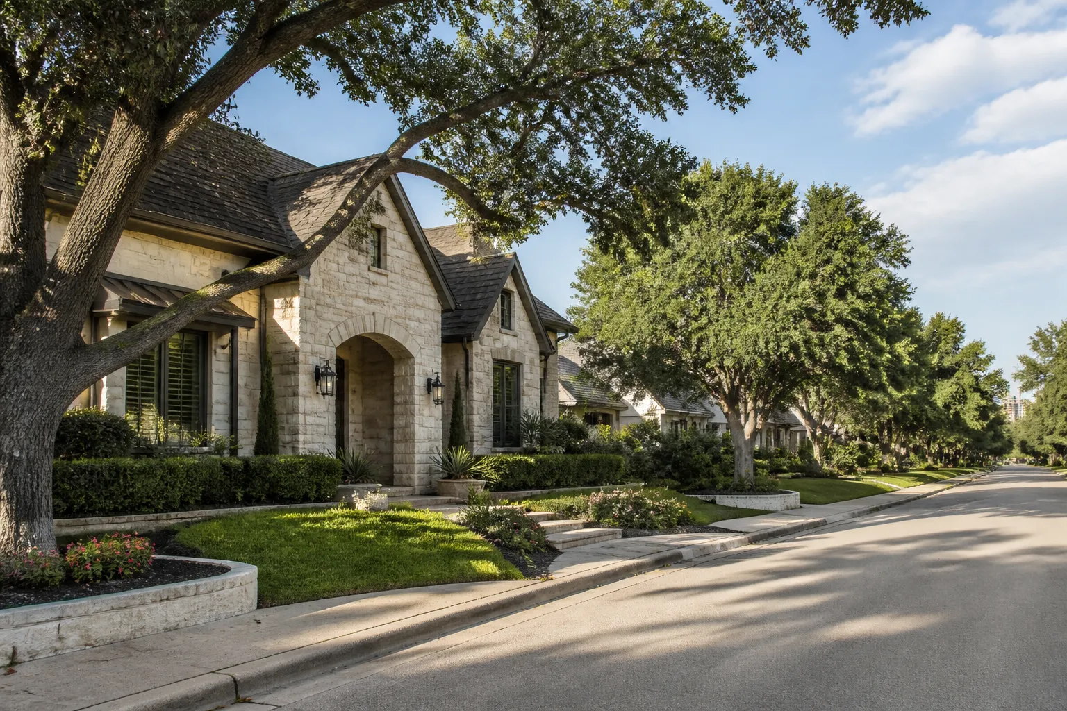 Well-kept home on a calm Texas street.